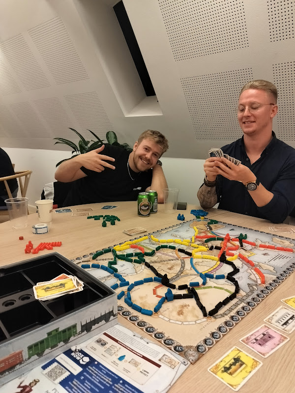 People playing board games